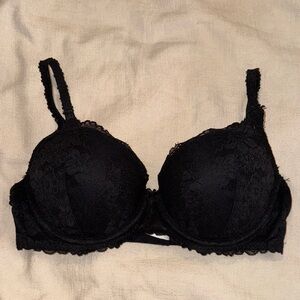 Pink by VS Black Lace Push Up Bra